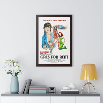 GIRLS FOR RENT 1974 - Framed Movie Poster-The Sticker Space