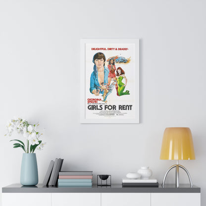 GIRLS FOR RENT 1974 - Framed Movie Poster-The Sticker Space