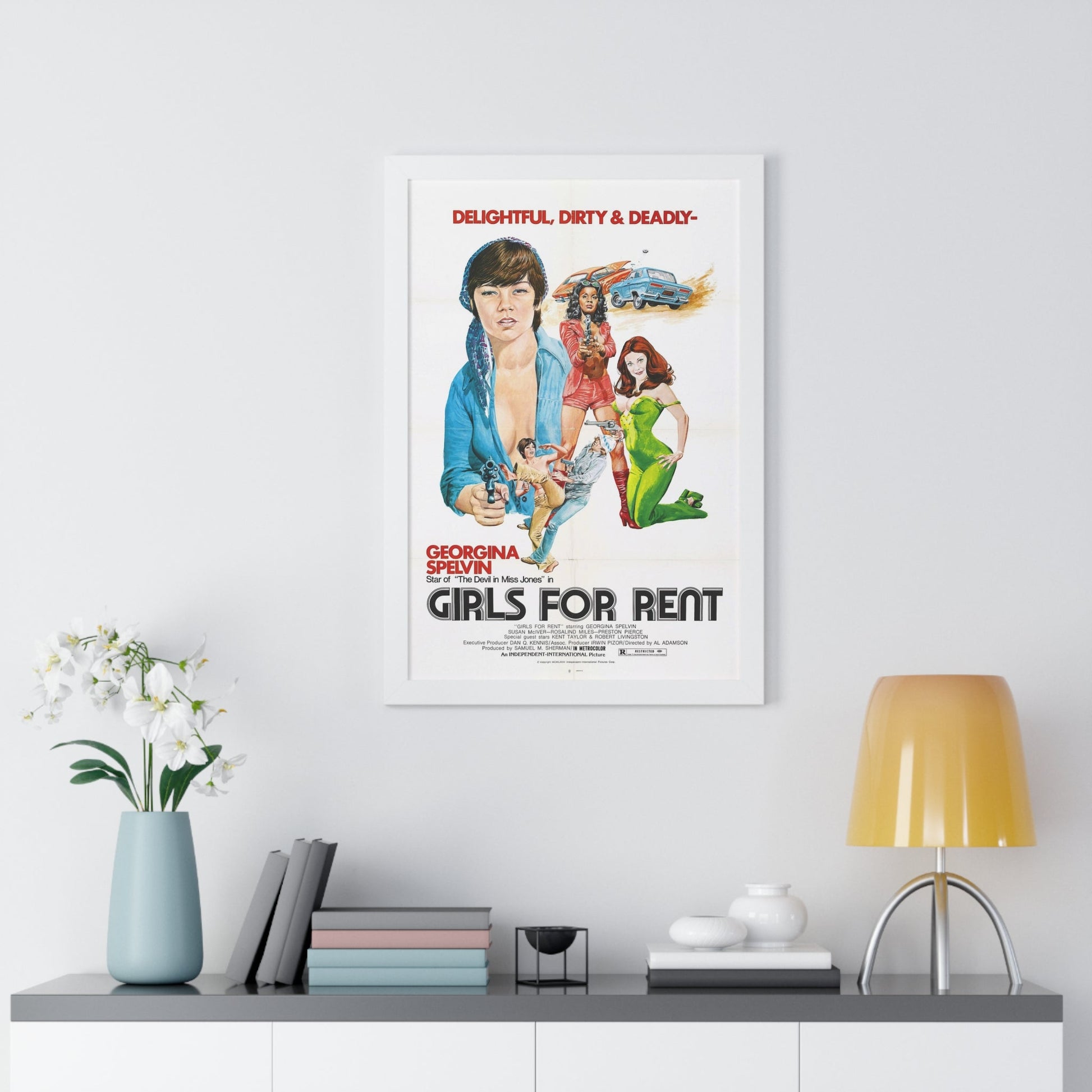 GIRLS FOR RENT 1974 - Framed Movie Poster-The Sticker Space