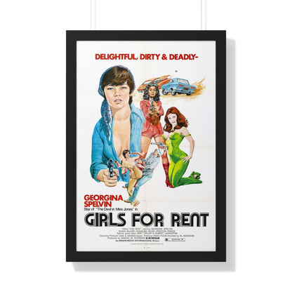 GIRLS FOR RENT 1974 - Framed Movie Poster-20" x 30"-The Sticker Space