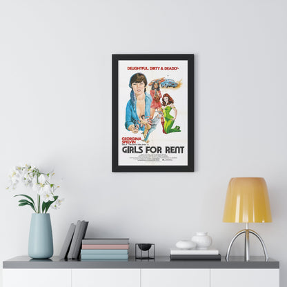 GIRLS FOR RENT 1974 - Framed Movie Poster-The Sticker Space