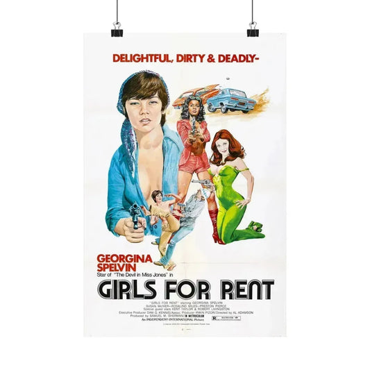 GIRLS FOR RENT 1974 - Paper Movie Poster 12″ x 18″ Matte - The Sticker Space