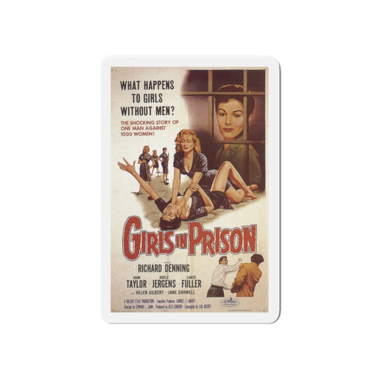 GIRLS IN PRISON 1956 Movie Poster - Die-Cut Magnet-6 × 6"-The Sticker Space