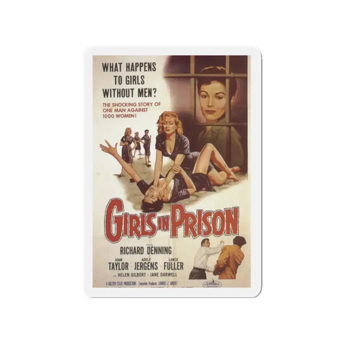 GIRLS IN PRISON 1956 Movie Poster - Refrigerator Magnet 2 Inch - The Sticker Space