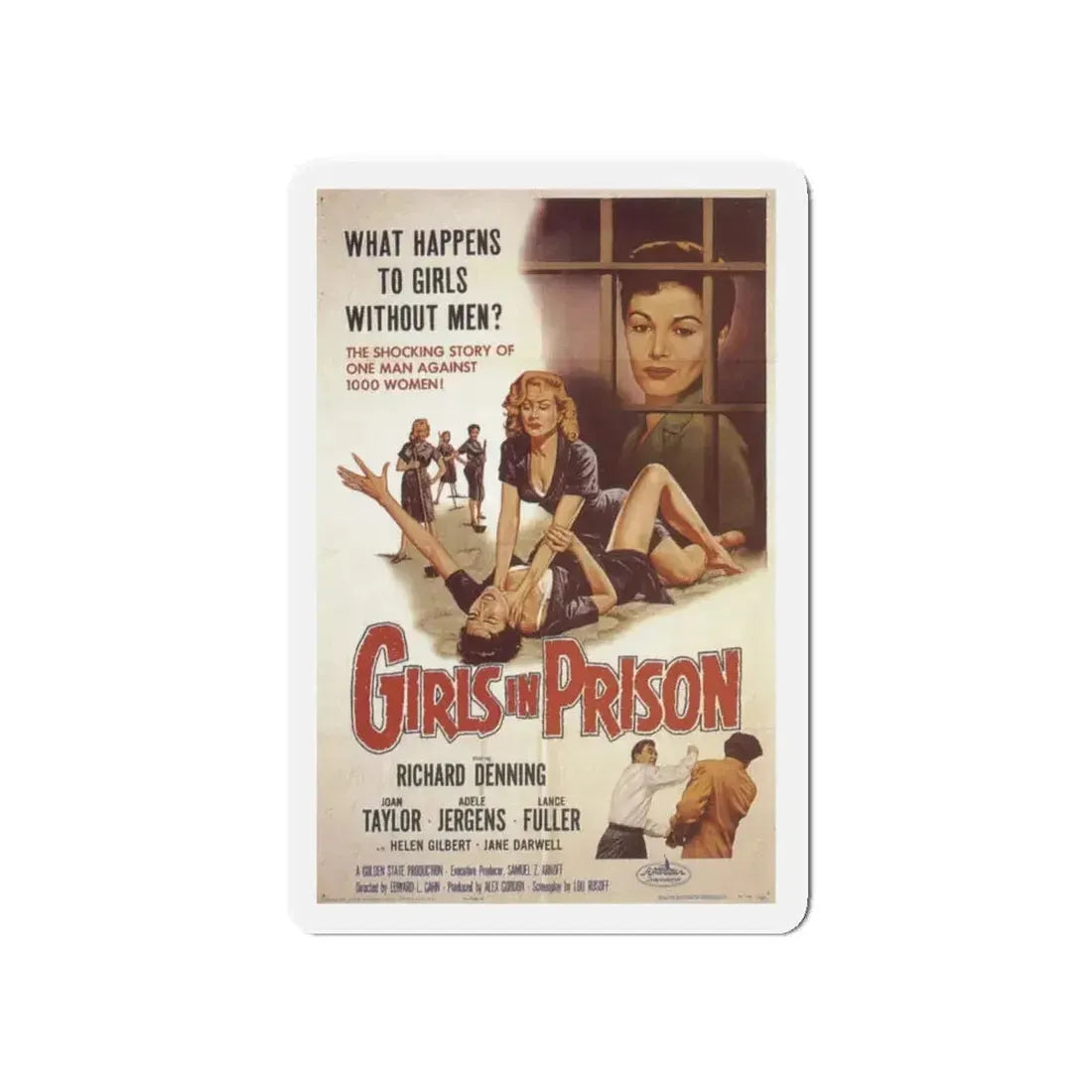 GIRLS IN PRISON 1956 Movie Poster - Refrigerator Magnet 5 Inch - The Sticker Space