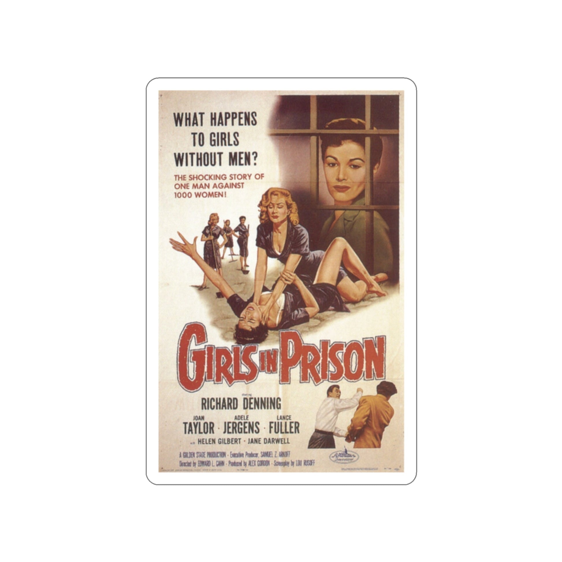 GIRLS IN PRISON 1956 Movie Poster STICKER Vinyl Die-Cut Decal-2 Inch-The Sticker Space