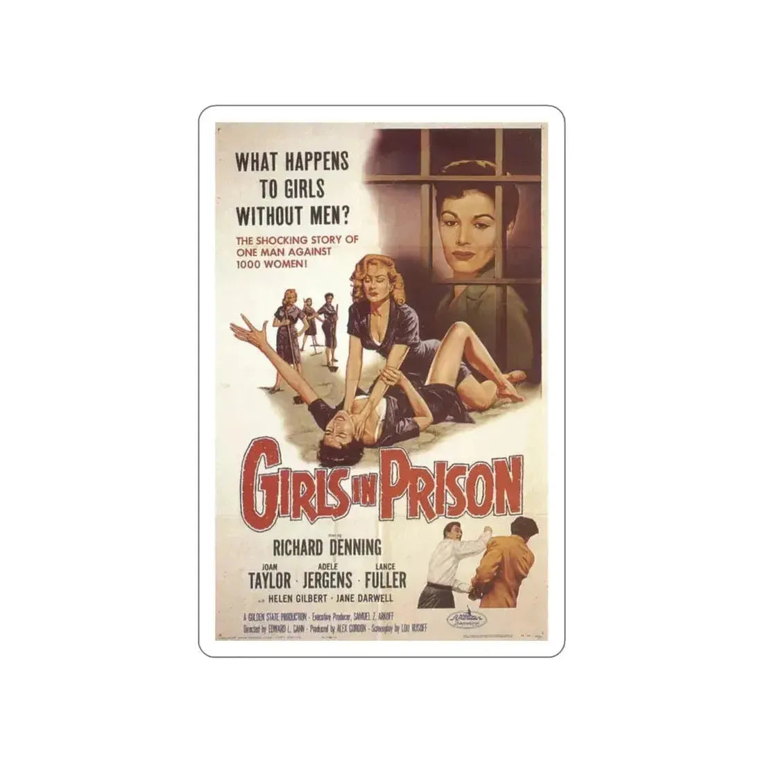 GIRLS IN PRISON 1956 Movie Poster STICKER Vinyl Die-Cut Decal 5 Inch - The Sticker Space