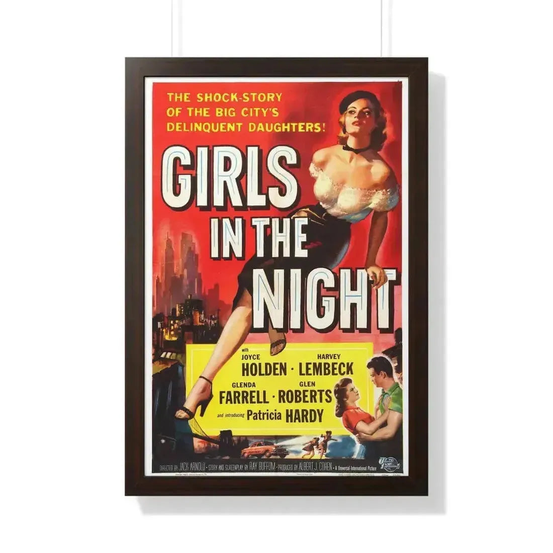 GIRLS IN THE NIGHT 1953 - Framed Movie Poster 20" x 30" Walnut - The Sticker Space