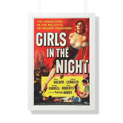 GIRLS IN THE NIGHT 1953 - Framed Movie Poster 20" x 30" White - The Sticker Space