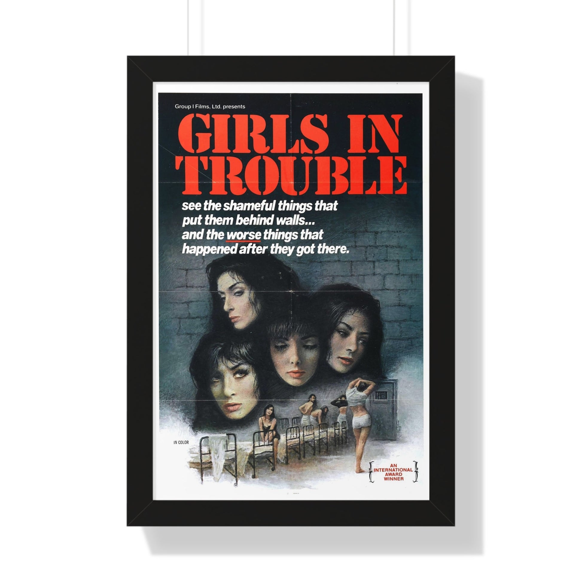 GIRLS IN TROUBLE 1963 - Framed Movie Poster-16″ x 24″-The Sticker Space