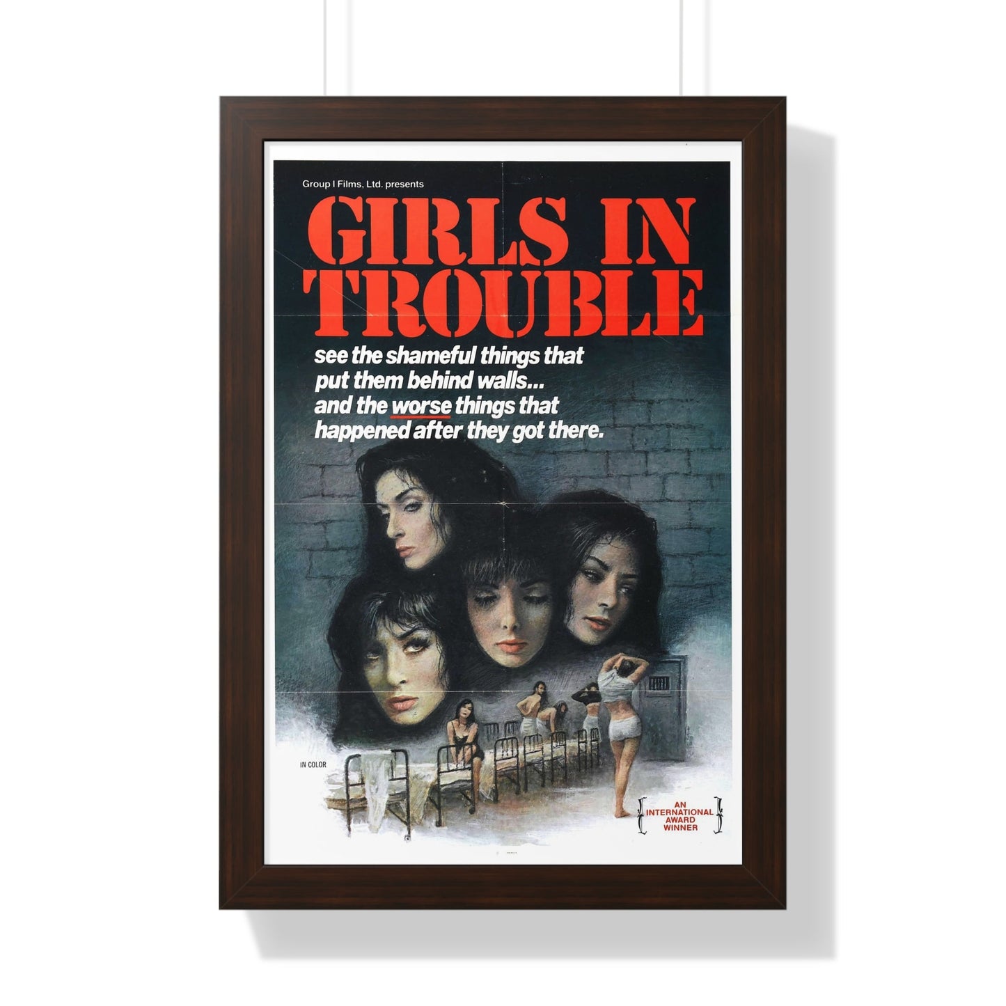 GIRLS IN TROUBLE 1963 - Framed Movie Poster-16″ x 24″-The Sticker Space