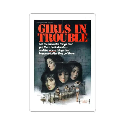 GIRLS IN TROUBLE 1963 Movie Poster - STICKER Vinyl Kiss-Cut Decal 6 Inch White - The Sticker Space
