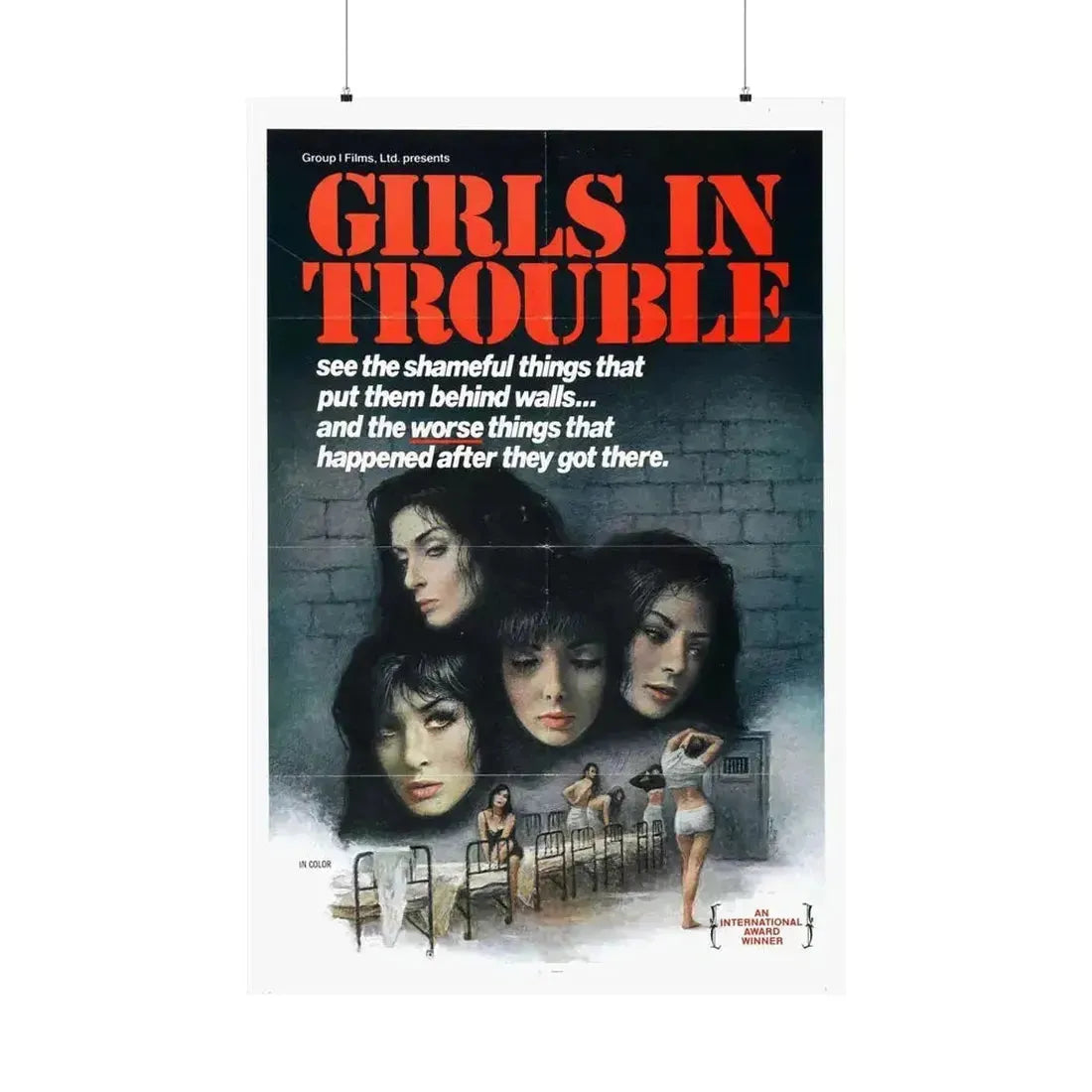GIRLS IN TROUBLE 1963 - Paper Movie Poster 36" x 54" Matte - The Sticker Space