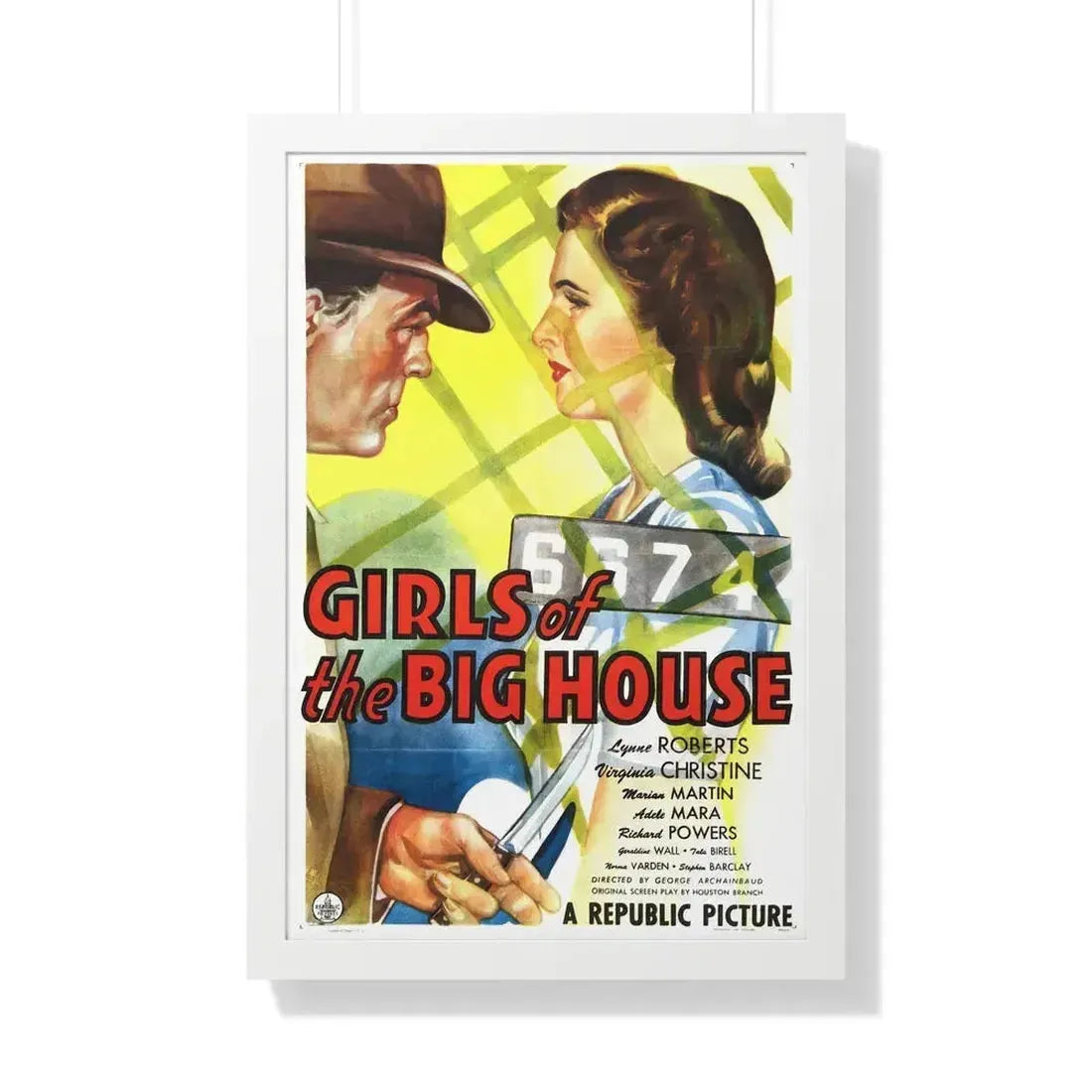 GIRLS OF THE BIG HOUSE 1945 - Framed Movie Poster 20" x 30" White - The Sticker Space