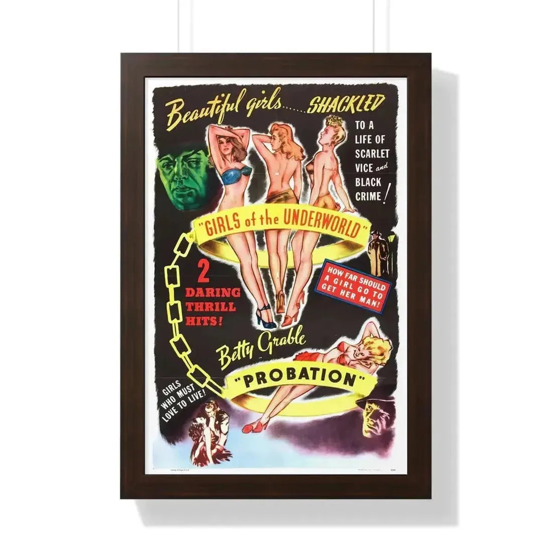 GIRLS OF THE UNDERWORLD + PROBATION 1940 - Framed Movie Poster - The Sticker Space