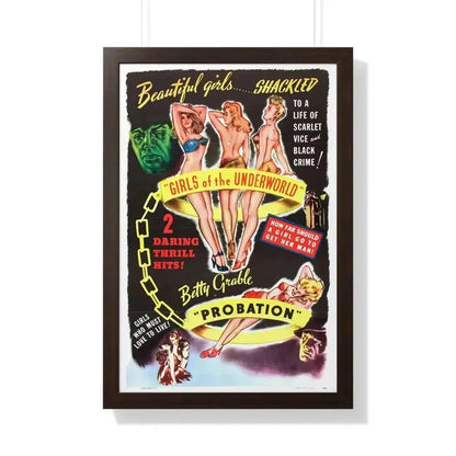 GIRLS OF THE UNDERWORLD + PROBATION 1940 - Framed Movie Poster - The Sticker Space