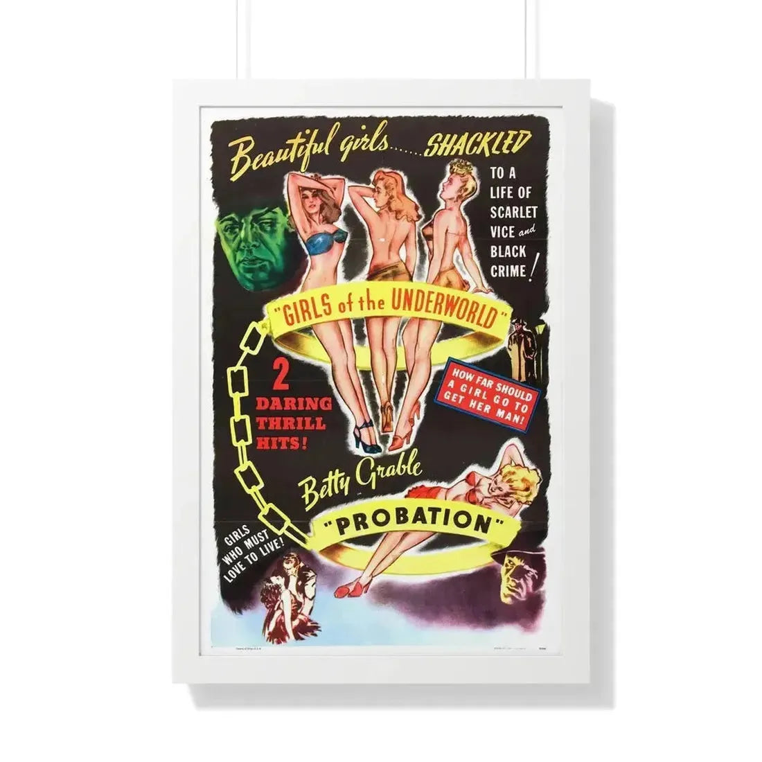 GIRLS OF THE UNDERWORLD + PROBATION 1940 - Framed Movie Poster - The Sticker Space