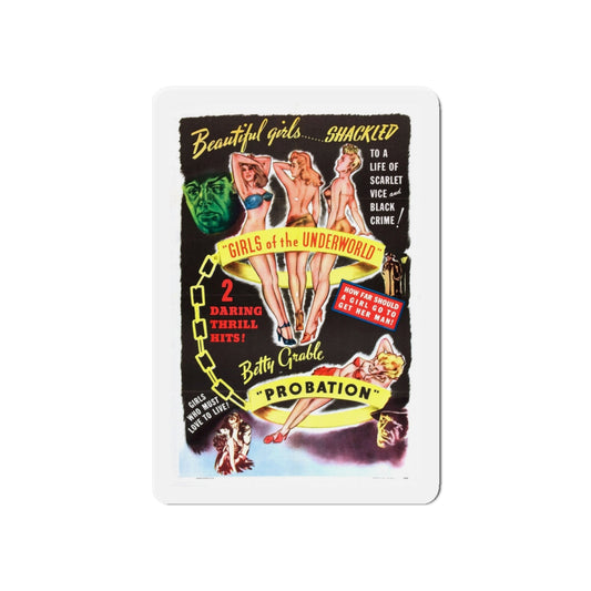 GIRLS OF THE UNDERWORLD + PROBATION 1940 Movie Poster - Die-Cut Magnet-6 × 6"-The Sticker Space