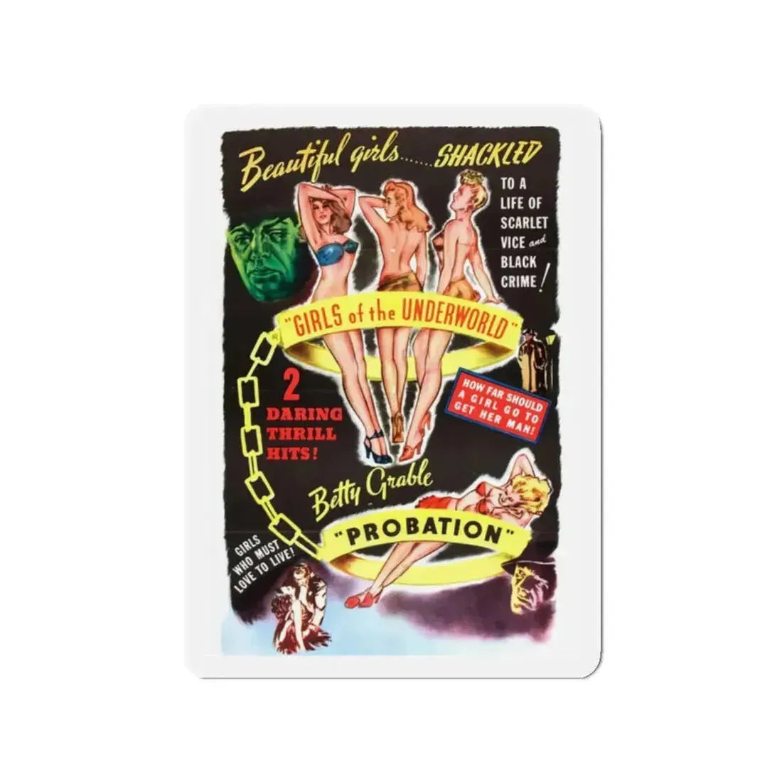 GIRLS OF THE UNDERWORLD + PROBATION 1940 Movie Poster - Refrigerator Magnet - The Sticker Space