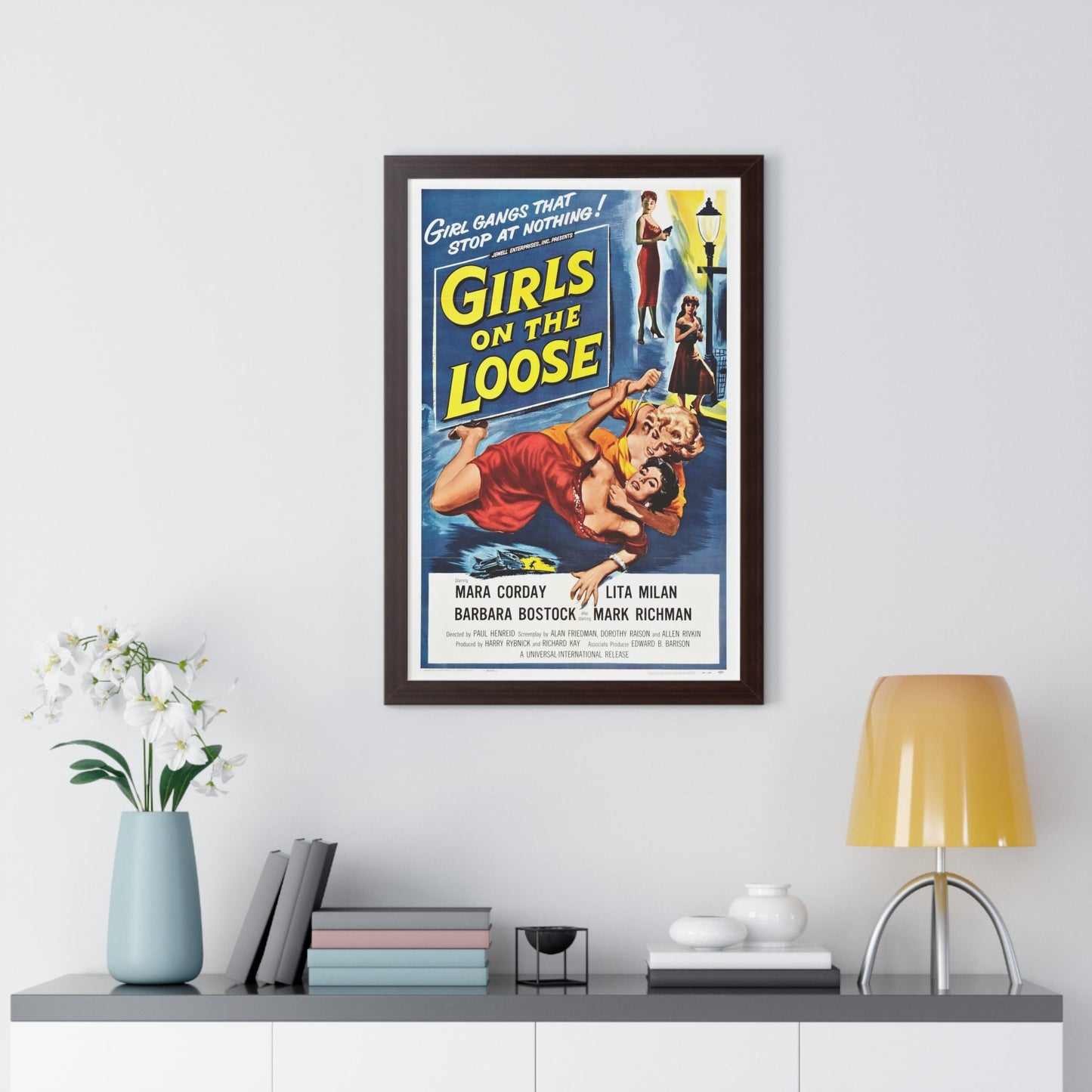 GIRLS ON THE LOOSE 1958 - Framed Movie Poster-The Sticker Space