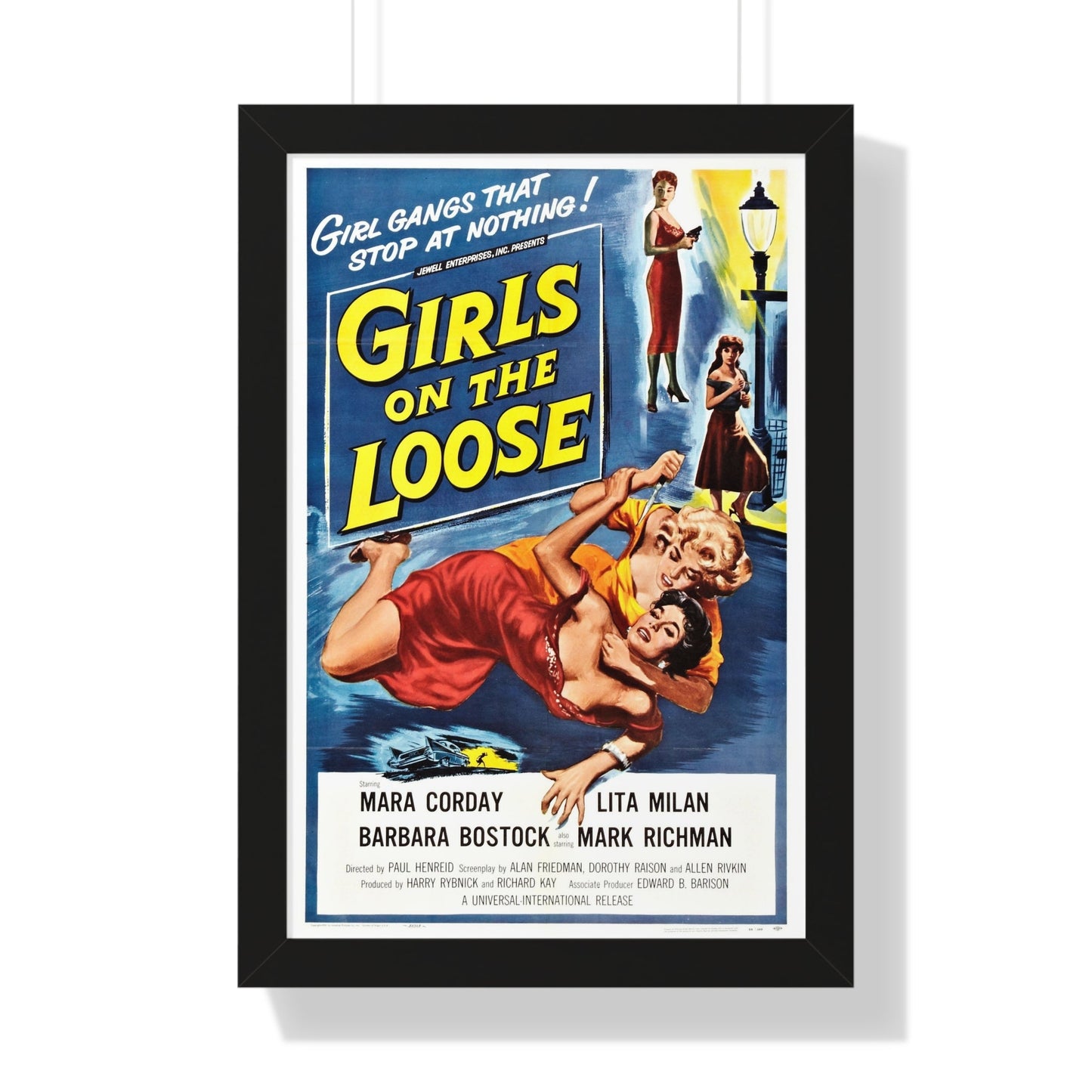 GIRLS ON THE LOOSE 1958 - Framed Movie Poster-16″ x 24″-The Sticker Space