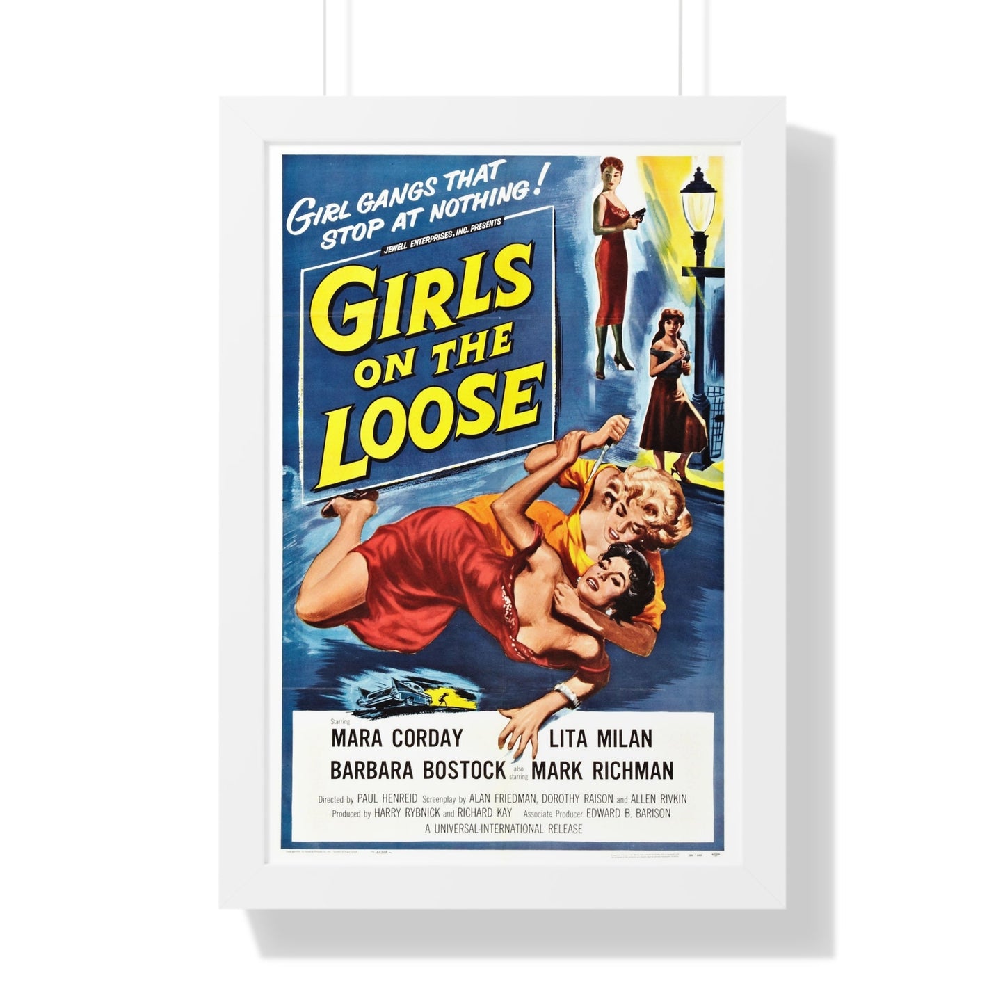 GIRLS ON THE LOOSE 1958 - Framed Movie Poster-16″ x 24″-The Sticker Space