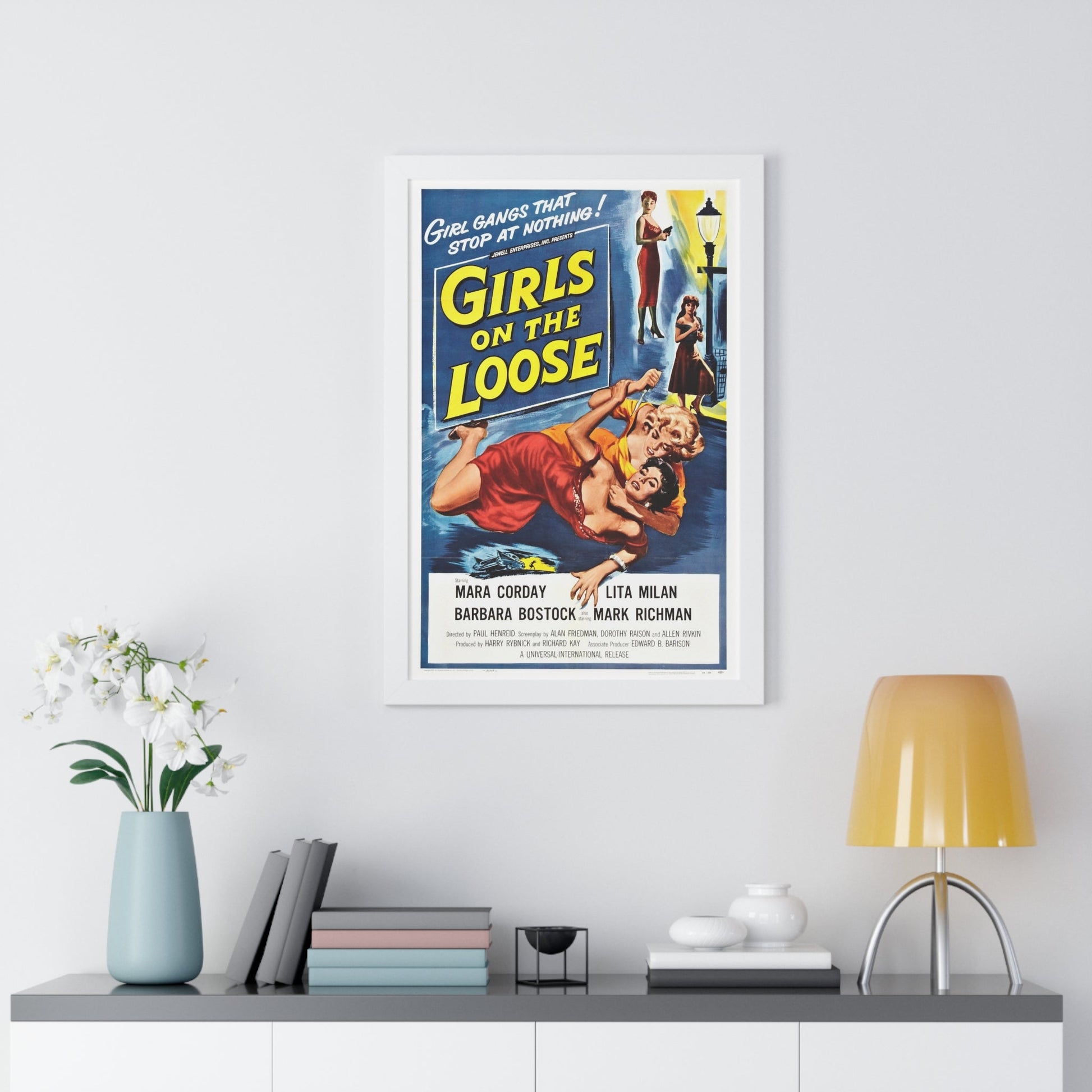 GIRLS ON THE LOOSE 1958 - Framed Movie Poster-The Sticker Space