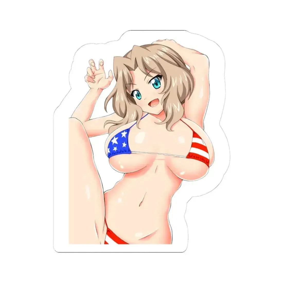 Girls und Panzer Kay 1 (Anime/Ecchi) STICKER Vinyl Kiss-Cut Decal 4 Inch White - The Sticker Space