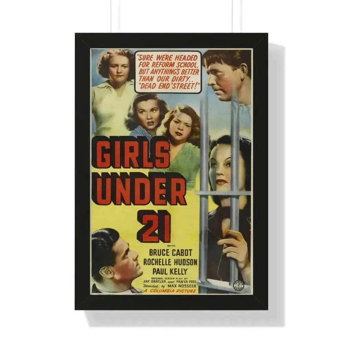 GIRLS UNDER 21 1940 - Framed Movie Poster 16″ x 24″ Black - The Sticker Space