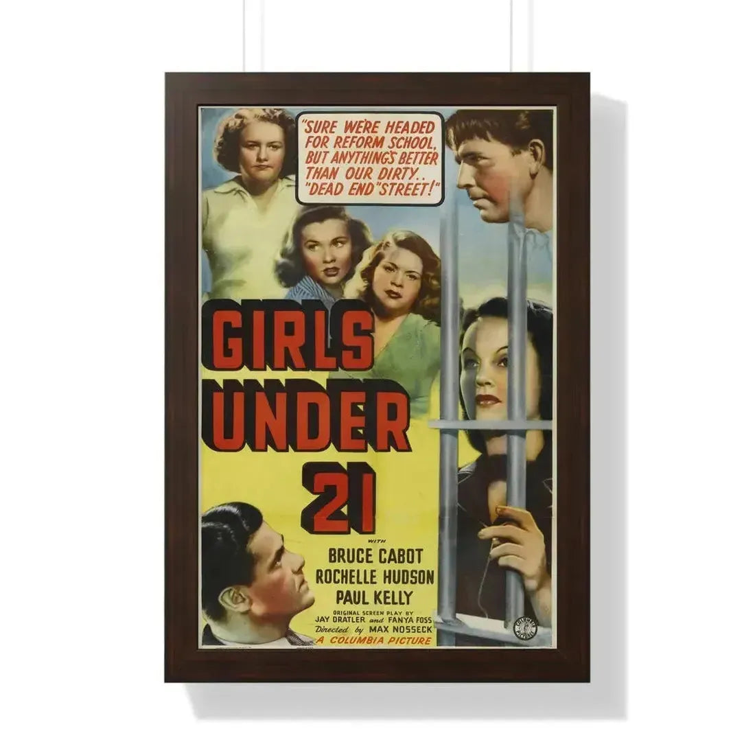 GIRLS UNDER 21 1940 - Framed Movie Poster 16″ x 24″ Walnut - The Sticker Space