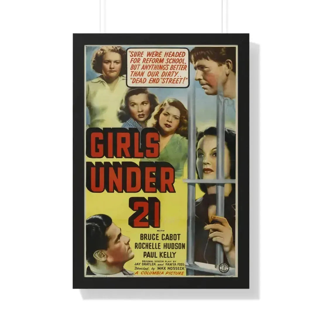 GIRLS UNDER 21 1940 - Framed Movie Poster 20" x 30" Black - The Sticker Space