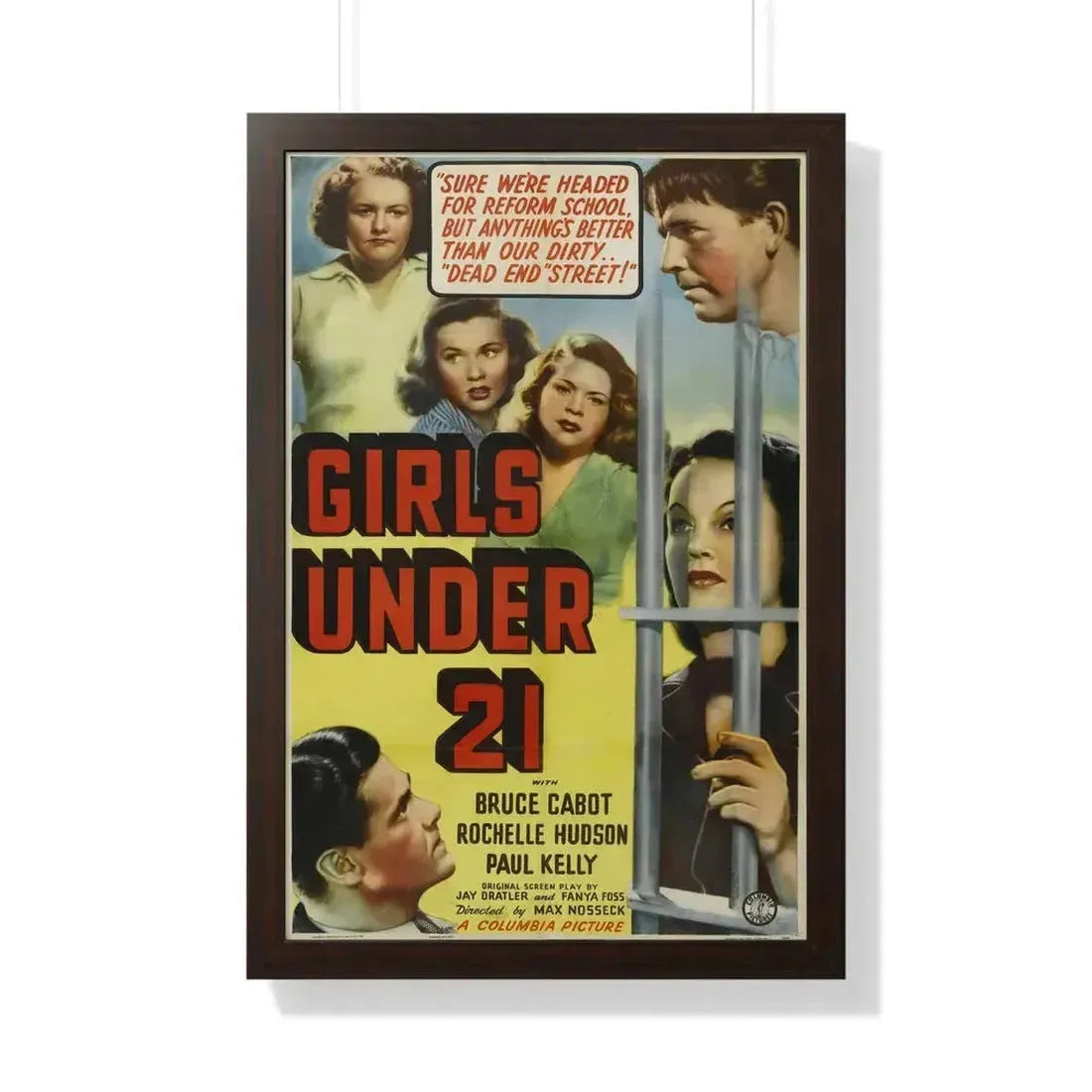 GIRLS UNDER 21 1940 - Framed Movie Poster 20" x 30" Walnut - The Sticker Space