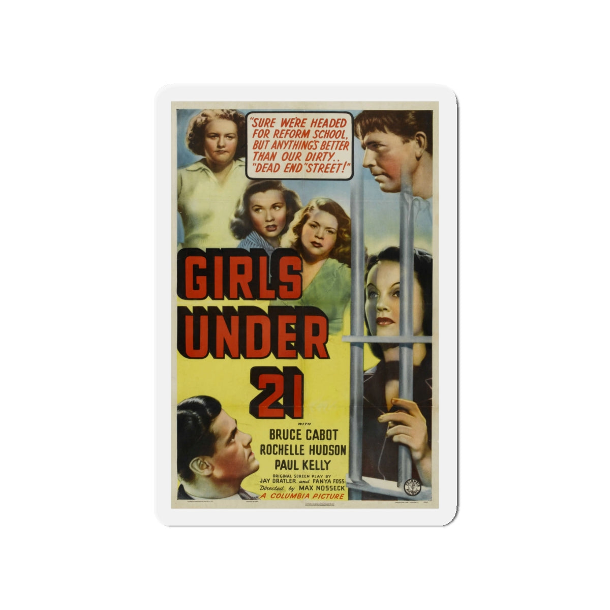 GIRLS UNDER 21 1940 Movie Poster - Die-Cut Magnet-4" x 4"-The Sticker Space