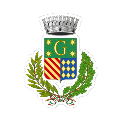 Giusvalla-Stemma (Italy) (Coat of Arms) STICKER Vinyl Kiss-Cut Decal 6 Inch White - The Sticker Space