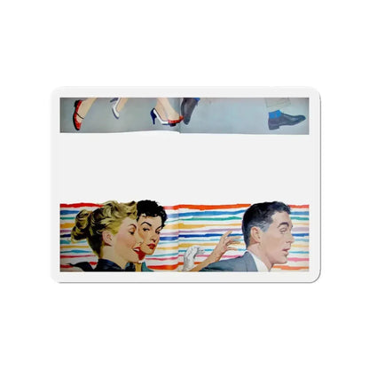 Give Me Just One Kiss by Virginia Lee, McCall's, 1953 (Magazine Illustration) Refrigerator Magnet 3 Inch Die-Cut - The Sticker Space