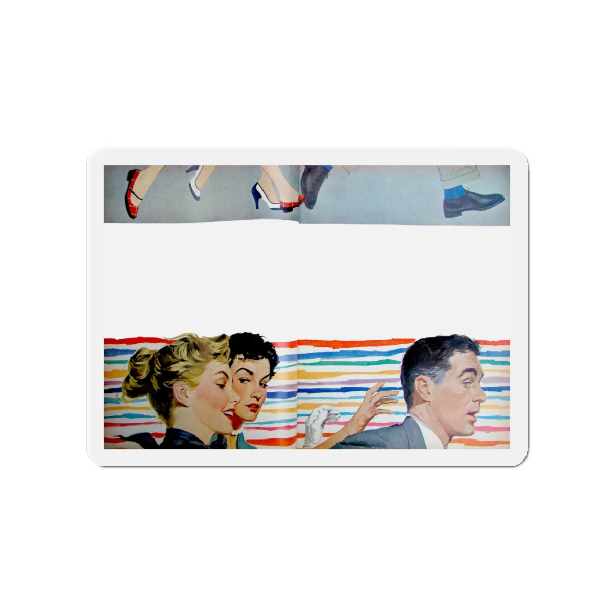 Give Me Just One Kiss by Virginia Lee, McCall's, 1953 (Magazine Illustration) Refrigerator Magnet-4" x 4"-The Sticker Space