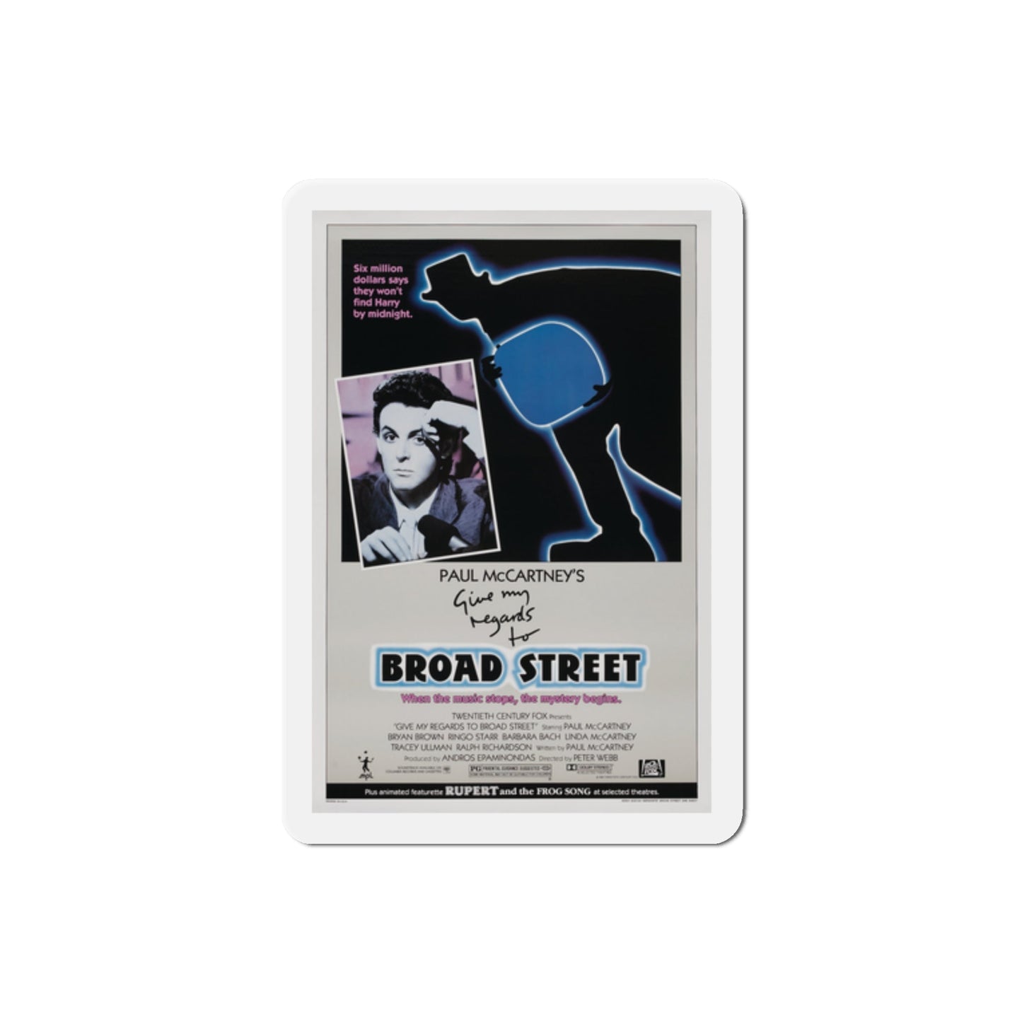 Give My Regards to Broad Street 1984 Movie Poster Die-Cut Magnet-2" x 2"-The Sticker Space