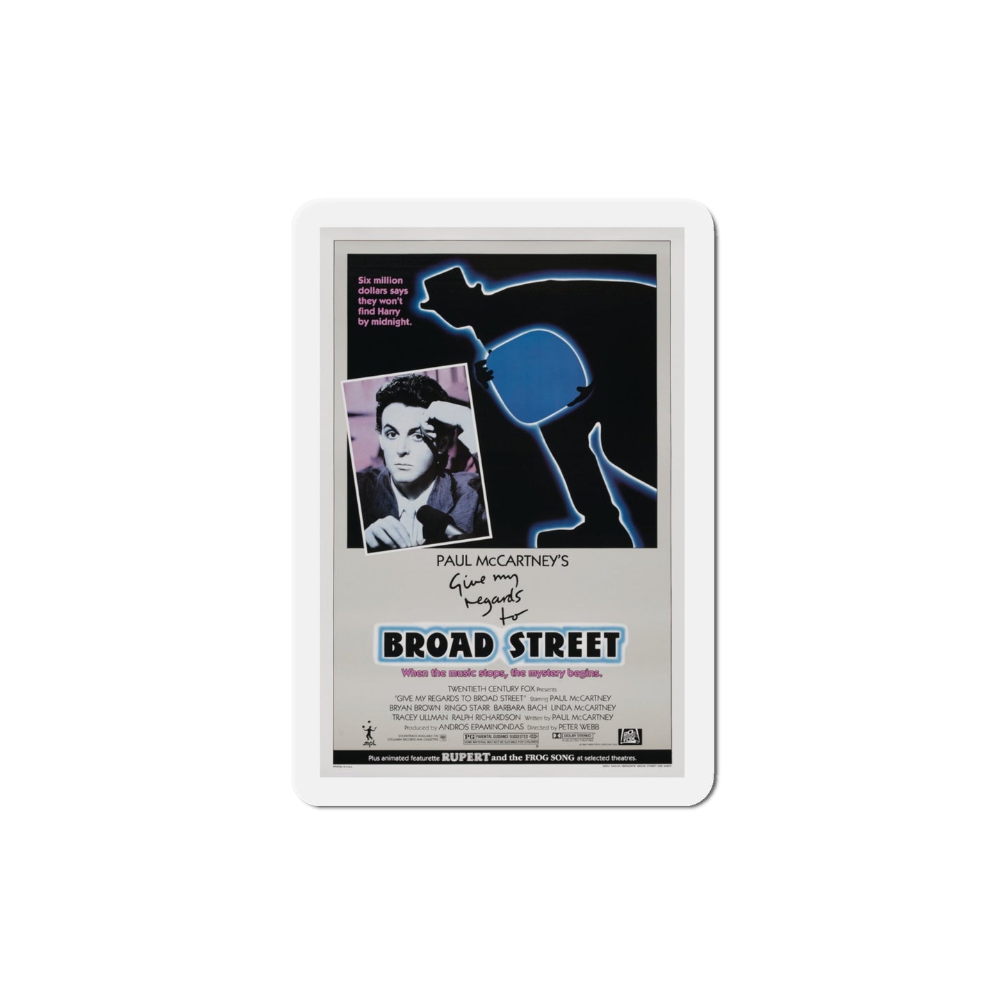 Give My Regards to Broad Street 1984 Movie Poster Die-Cut Magnet-4" x 4"-The Sticker Space