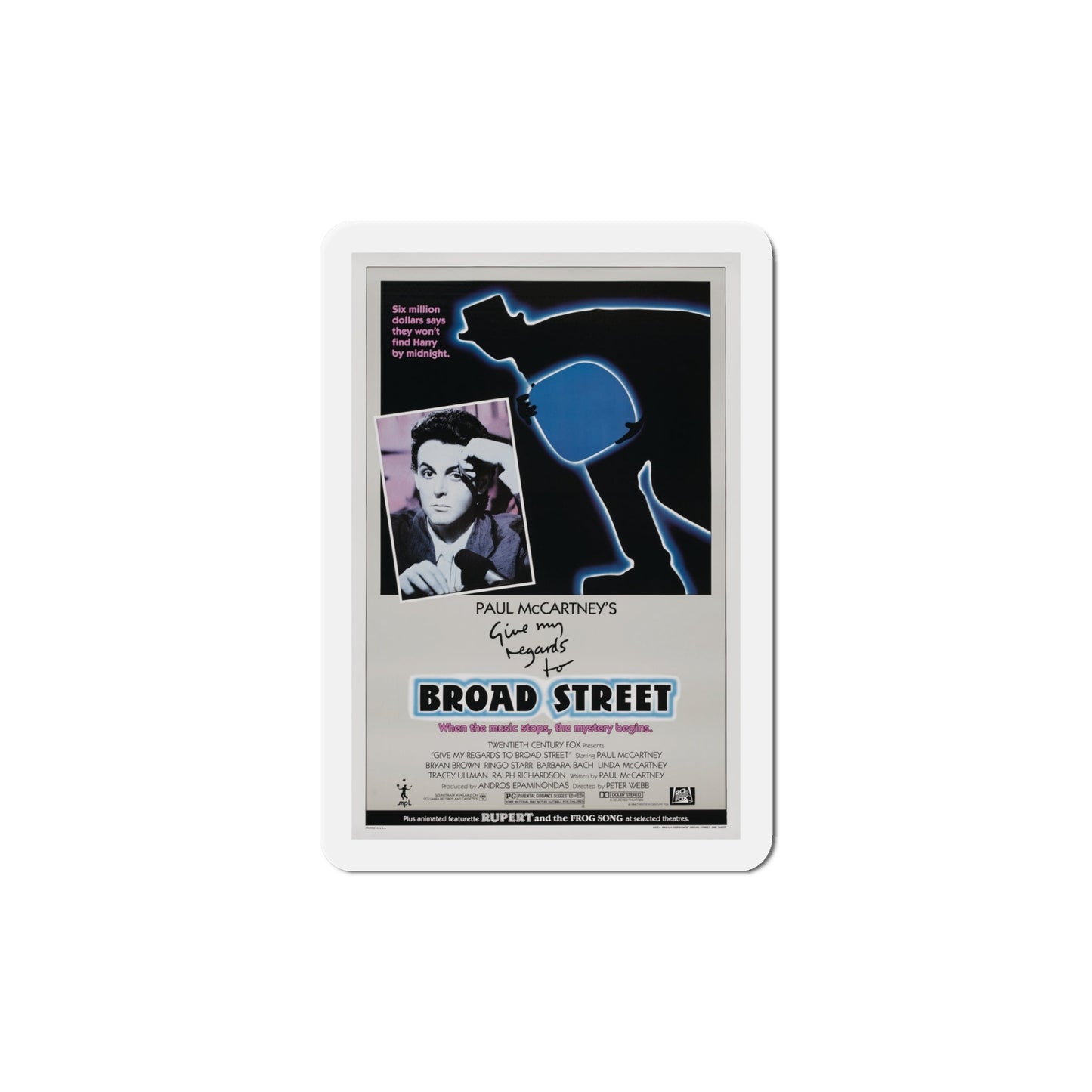 Give My Regards to Broad Street 1984 Movie Poster Die-Cut Magnet-5" x 5"-The Sticker Space