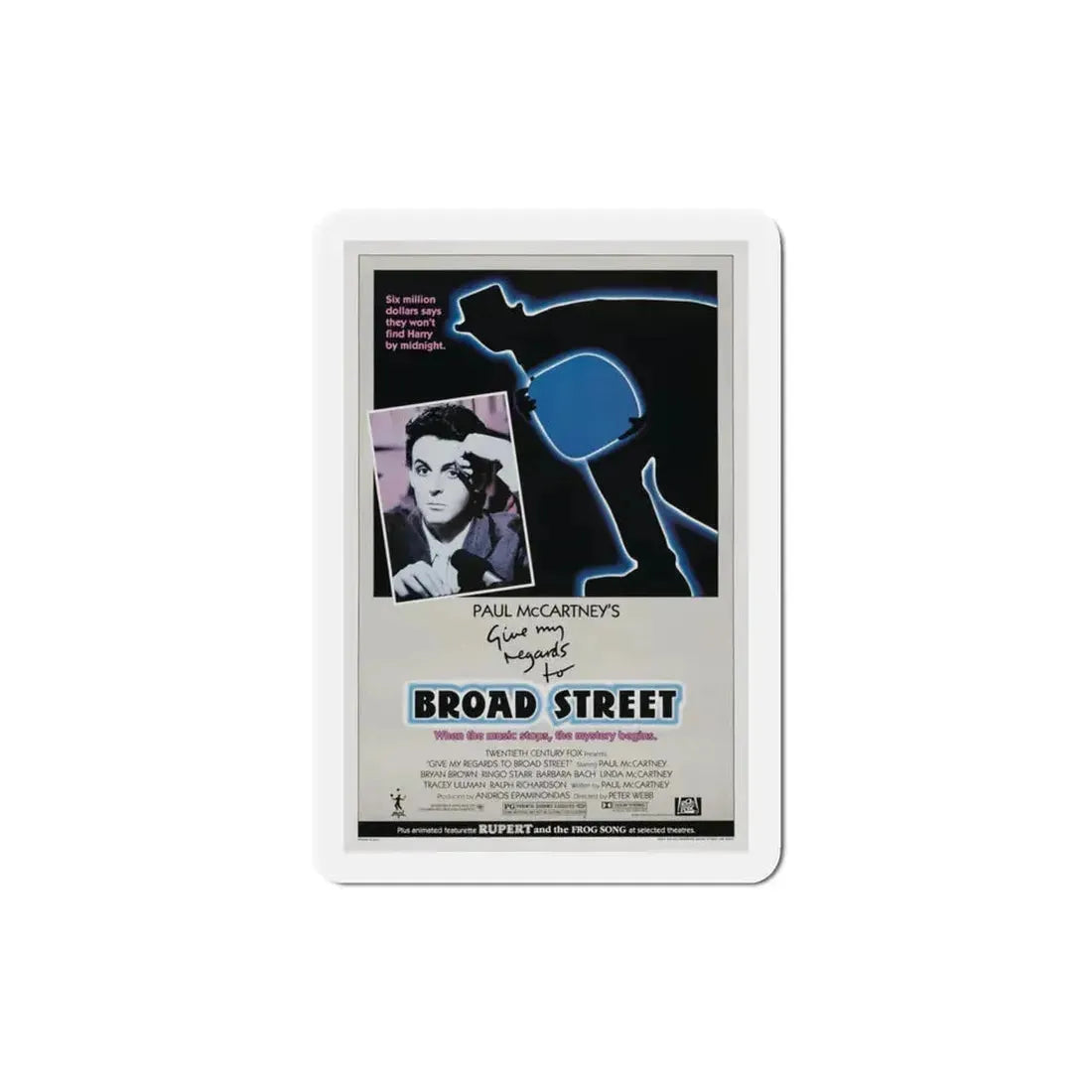 Give My Regards to Broad Street 1984 Movie Poster Refrigerator Magnet 3 Inch - The Sticker Space
