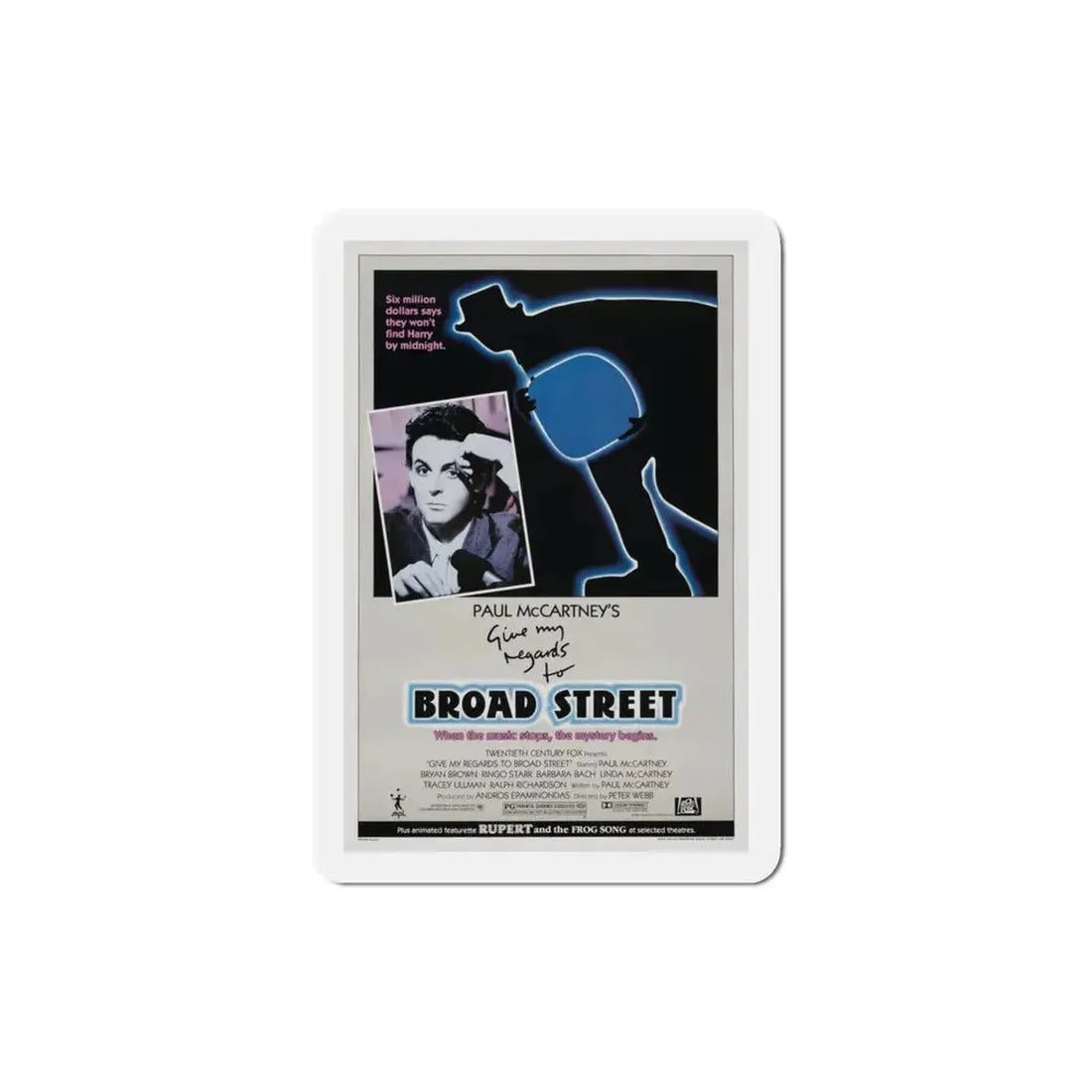 Give My Regards to Broad Street 1984 Movie Poster Refrigerator Magnet 3 Inch - The Sticker Space