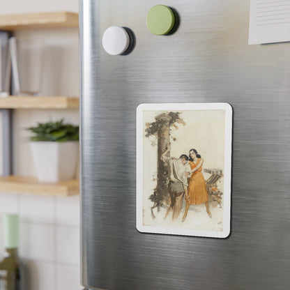 Giving Aid (Magazine Illustration) Refrigerator Magnet-The Sticker Space