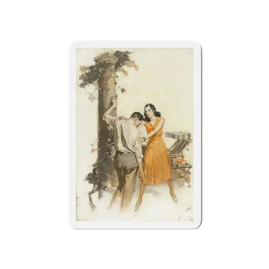 Giving Aid (Magazine Illustration) Refrigerator Magnet 6 Inch Die-Cut - The Sticker Space