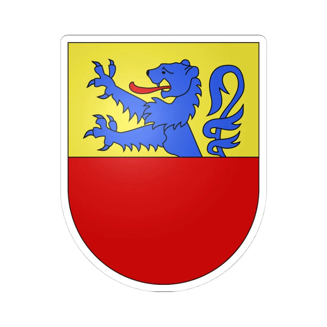 Givisiez-coat of arms (Switzerland) (Coat of Arms) STICKER Vinyl Kiss-Cut Decal 4 Inch White - The Sticker Space