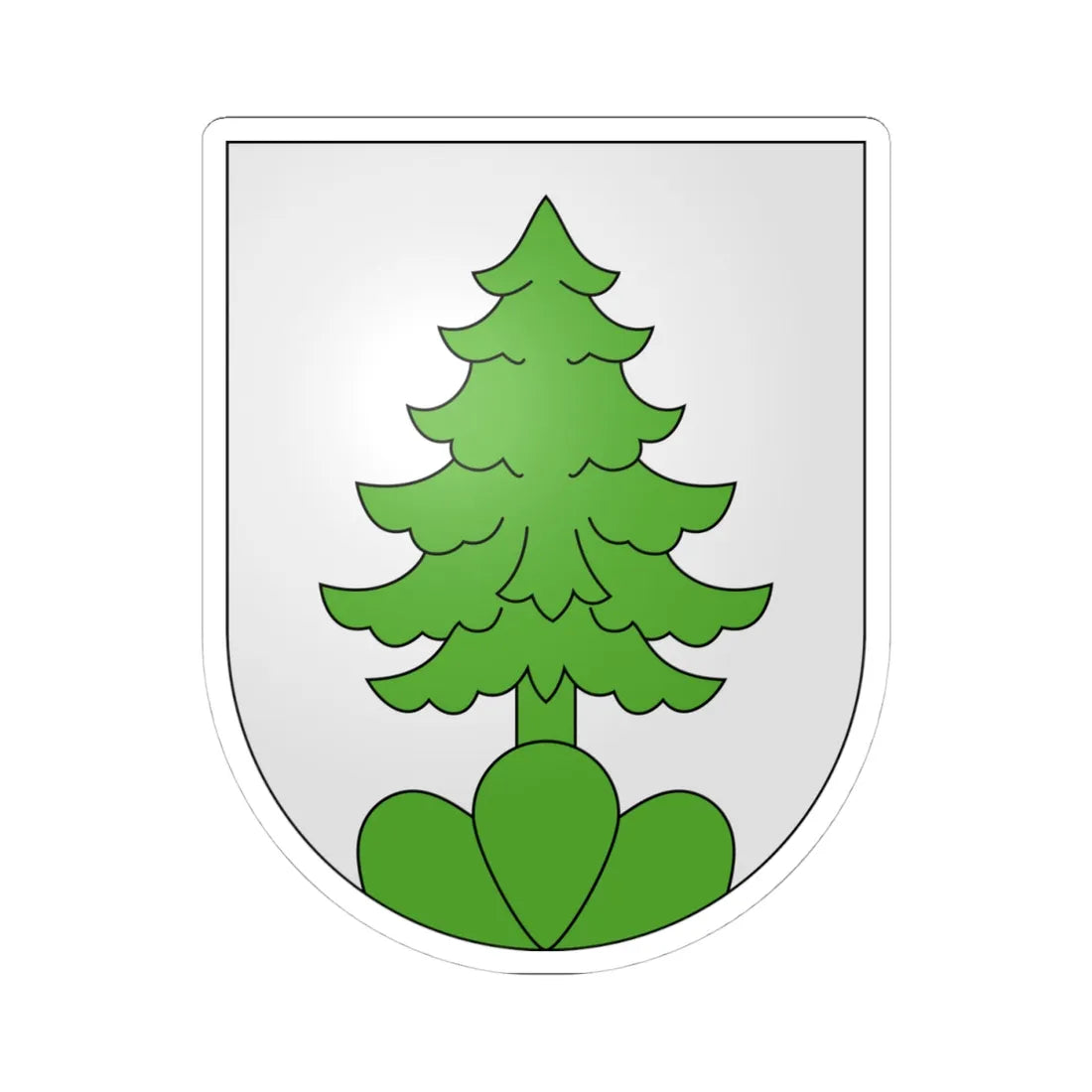 Givrins-coat of arms (Switzerland) (Coat of Arms) STICKER Vinyl Kiss-Cut Decal 4 Inch White - The Sticker Space