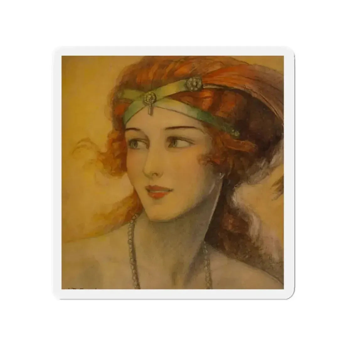 Glamour in Red, Hearst's International Magazine cover, March 1923 (Magazine Illustration) Refrigerator Magnet - The Sticker Space