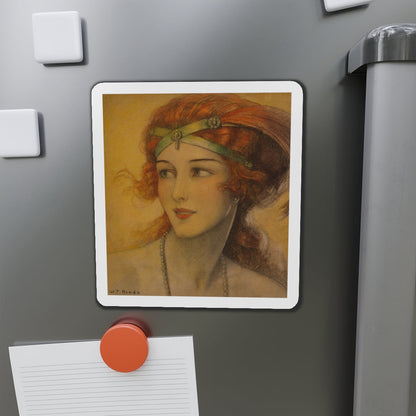 Glamour in Red, Hearst's International Magazine cover, March 1923 (Magazine Illustration) Refrigerator Magnet-The Sticker Space