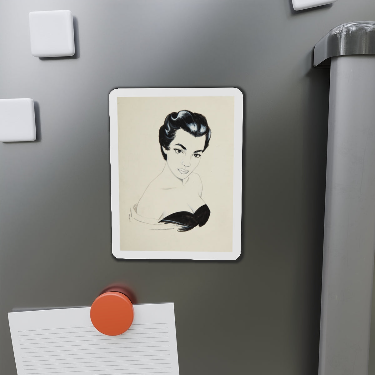 Glamour Portrait (Magazine Illustration) Refrigerator Magnet-The Sticker Space