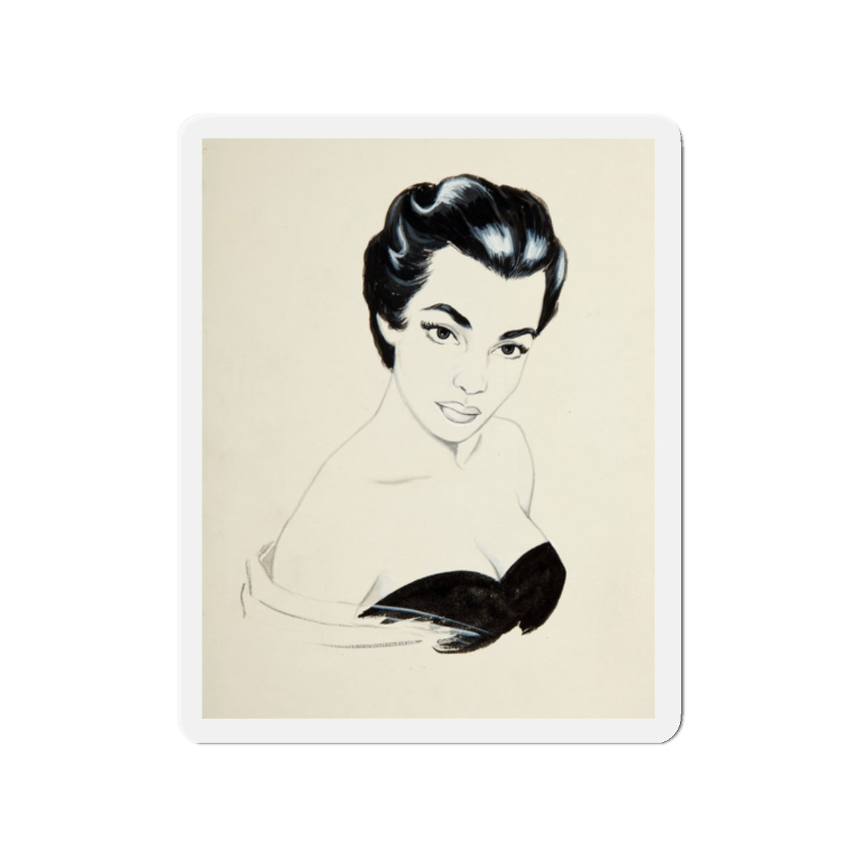 Glamour Portrait (Magazine Illustration) Refrigerator Magnet-2" x 2"-The Sticker Space