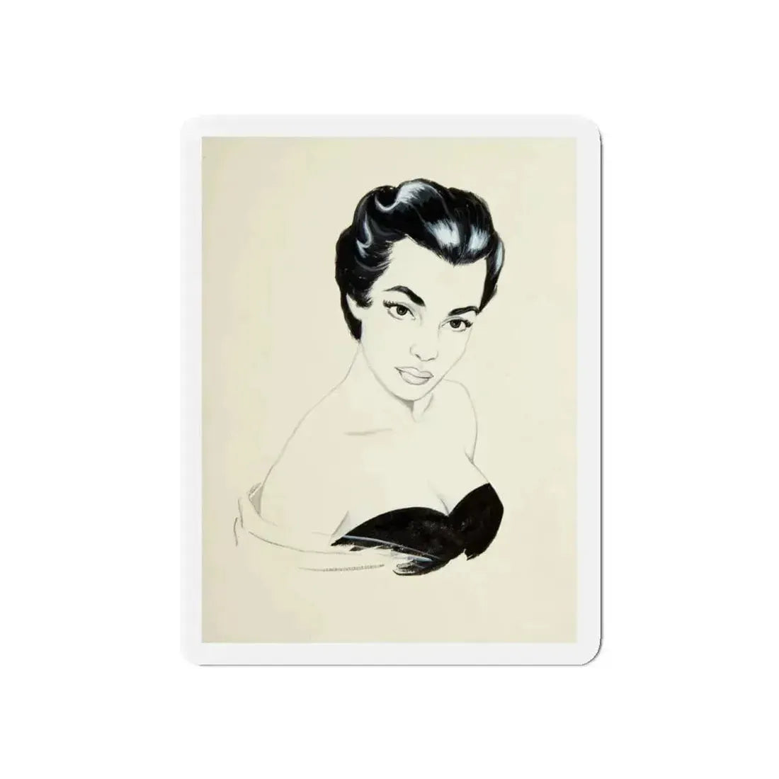 Glamour Portrait (Magazine Illustration) Refrigerator Magnet 5 Inch Die-Cut - The Sticker Space